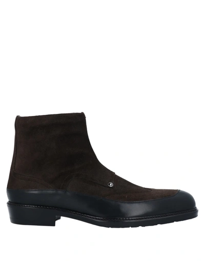 A.testoni Ankle Boots In Dark Brown