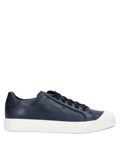 Santoni Sneakers In Dark Blue