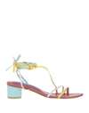 The Volon Toe Strap Sandals In Red