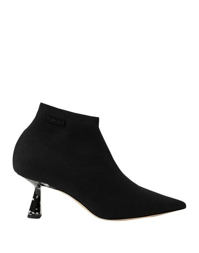 JIMMY CHOO JIMMY CHOO WOMAN ANKLE BOOTS BLACK SIZE 7 TEXTILE FIBERS,17104842WP 7