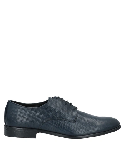 Grey Daniele Alessandrini Lace-up Shoes In Dark Blue