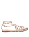 Francesco Russo Woman Sandals Blush Size 6.5 Leather In Beige