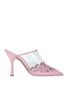 Ermanno Di Ermanno Scervino Woman Mules & Clogs Pink Size 6 Soft Leather, Plastic