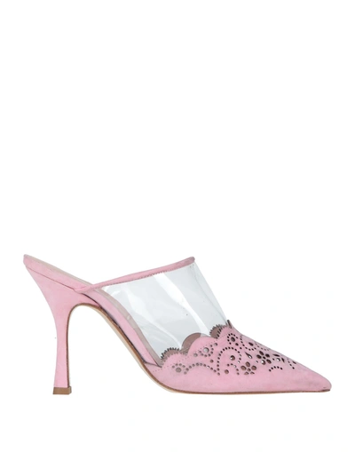 Ermanno Di Ermanno Scervino Woman Mules & Clogs Pink Size 6 Soft Leather, Plastic In Pink