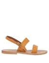 Kjacques K Jacques St Tropez Barigoule Leather Sandals In Camel