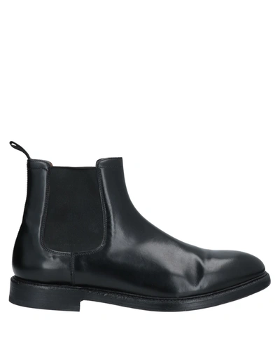 Green George Ankle Boots In Black