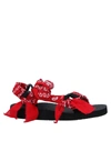 Arizona Love Trekky Bandana-print Flat Sandals In Red