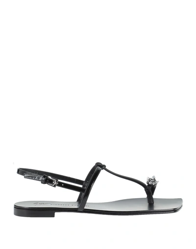 Giuseppe Zanotti Toe Strap Sandals In Black