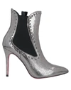 PINKO PINKO WOMAN ANKLE BOOTS SILVER SIZE 8 SOFT LEATHER,17111457HA 13
