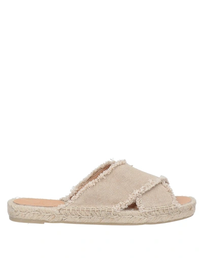 Castaã±er Cross Strap Sandals In Beige