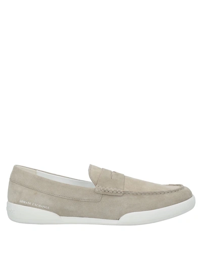 Armani Exchange Loafers In Beige