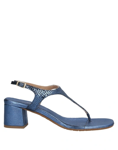 Martina Toe Strap Sandals In Blue