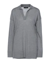 Alpha Studio Sweaters In Grey