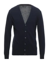 Daniele Fiesoli Man Cardigan Black Size Xl Merino Wool In Dark Blue