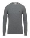 Brooksfield Man Sweater Grey Size 42 Polyamide, Viscose, Wool, Cashmere In Gray