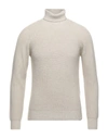 Brooksfield Man Turtleneck Beige Size 48 Polyamide, Viscose, Wool, Cashmere In Gray