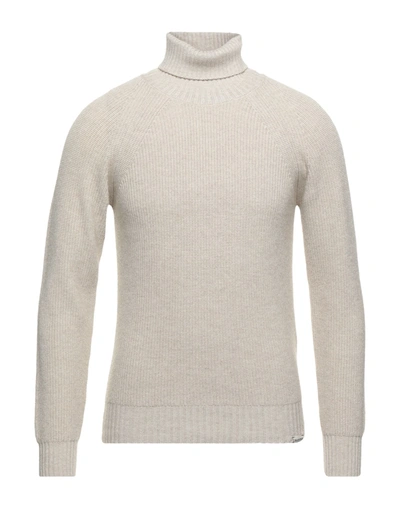 Brooksfield Man Turtleneck Beige Size 48 Polyamide, Viscose, Wool, Cashmere In Gray