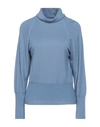 Alpha Studio Turtlenecks In Pastel Blue