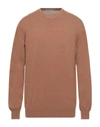 Alpha Studio Sweaters In Camel