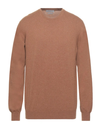 Alpha Studio Sweaters In Camel