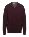 Brooksfield Sweaters In Maroon