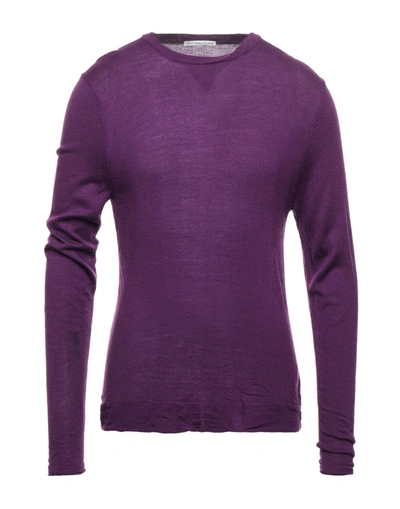 Grey Daniele Alessandrini Sweaters In Purple