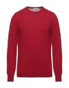 Gran Sasso Round Neck Sweater In Red  In Brick Red