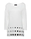 CLIPS CLIPS WOMAN SWEATER WHITE SIZE S VISCOSE, POLYAMIDE,14164436SH 4
