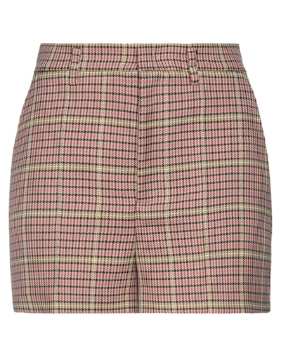 Red Valentino Prince Of Wales Checked Tweed Shorts In Beige