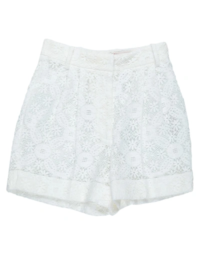 Alexander Mcqueen Woman Shorts & Bermuda Shorts White Size 4 Cotton, Polyamide, Silk