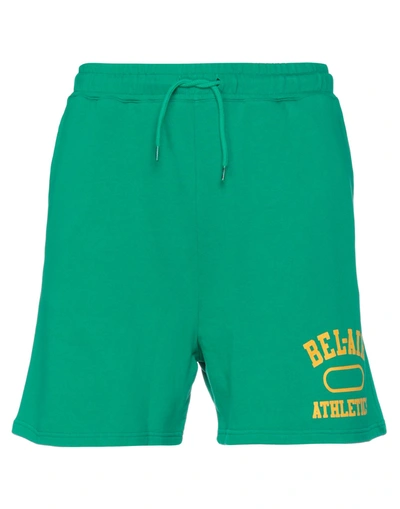 Bel-air Athletics Man Shorts & Bermuda Shorts Green Size Xs Cotton