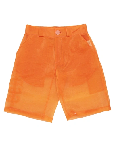 Gcds Man Shorts & Bermuda Shorts Acid Green Size L Polyamide, Polyester In Orange