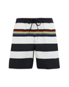 Vans Pride Collection Striped Volley Shorts In Black
