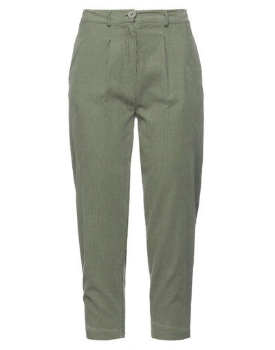Paola Prata Cropped Pants In Military Green