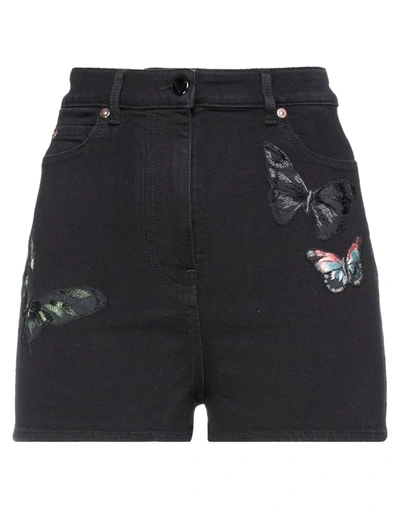 Valentino Denim Shorts In Black