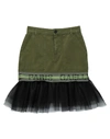 Gaelle Paris Denim Skirts In Green