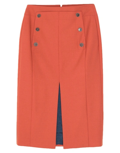 Eleventy Midi Skirts In Orange