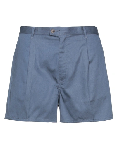 Crown Man Shorts & Bermuda Shorts Pastel Blue Size 36 Cotton