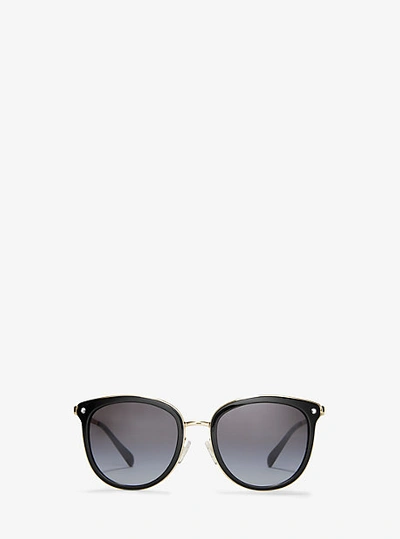 Michael Kors Adrianna 1 Grey Polarized Gradient Square Ladies Sunglasses 1010-1100t3-54 In Black