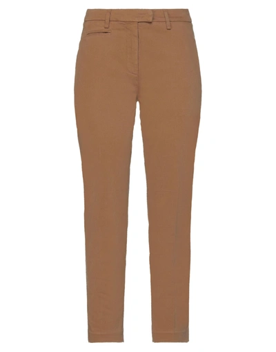 Dondup Woman Pants Camel Size 28 Cotton, Elastane