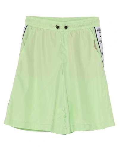 Chiara Ferragni Shorts & Bermuda Shorts In Light Green