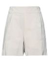 Lorena Antoniazzi Woman Shorts & Bermuda Shorts Light Grey Size 6 Viscose, Elastane, Acetate, Silk