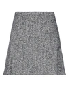 Red Valentino Fluted Herringbone Tweed Mini Skirt In Black