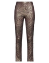 ALICE AND OLIVIA ALICE + OLIVIA WOMAN PANTS DARK BROWN SIZE 0 POLYESTER, METALLIC POLYESTER,13596962DD 1