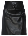 Patou Black Faux-leather Mini Skirt In Black