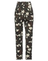 Pinko Woman Pants Military Green Size 4 Cotton, Elastane In Green