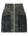 GAELLE PARIS GAËLLE PARIS WOMAN DENIM SKIRT MILITARY GREEN SIZE 27 COTTON, ACRYLIC,13616872LE 7