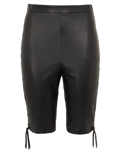 8 By Yoox Woman Shorts & Bermuda Shorts Black Size 4 Lambskin