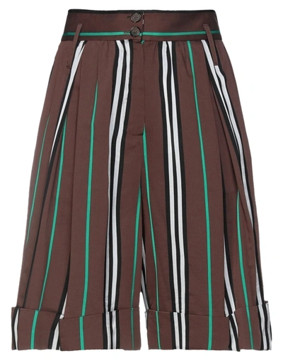 Alysi Woman Shorts & Bermuda Shorts Brown Size 4 Viscose, Cotton, Acetate