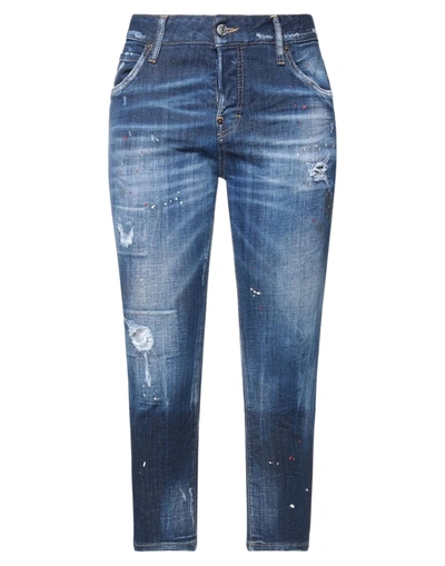 Dsquared2 Cropped Pants In Blue